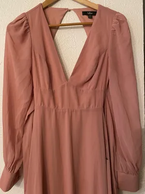Lulus Talk About Divine Blush Long Sleeve Backless Maxi Dress Pink Size XS thumbnail 4