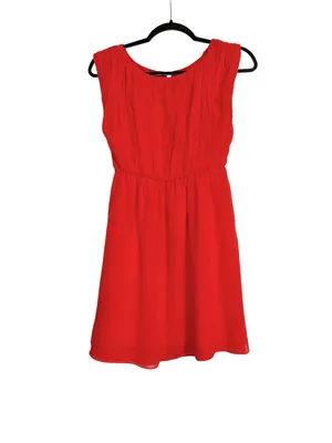 Alice + Olivia Josie Red Sleeveless Chiffon Silk Mini Dress thumbnail 2