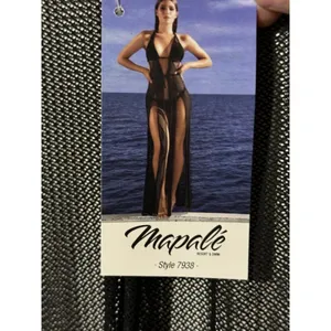 Mapalé NWT · M/L · Resort Swim Cover Up Dress · Sheer Mesh Long · Black thumbnail 7