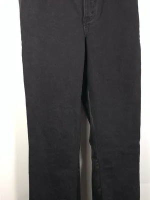 Abercrombie Jeans Womens 25R Black 90s Straight Ultra High Rise Faux Leather thumbnail 13
