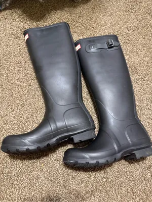 Hunter Women's Tall Black Original Rain Boots size 5 thumbnail 3