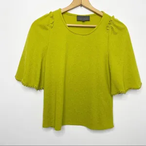 Anthropologie Sunday in Brooklyn chartreuse top Size XS thumbnail 2