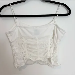 Princess Polly Concordia Crop Top White Mesh Corset Tank - Size 12/Large thumbnail 3