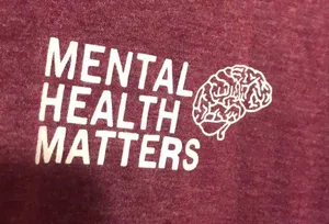 Mental Health Matters Women’s Size Large Wine Color Short Sleeve Tee thumbnail 2