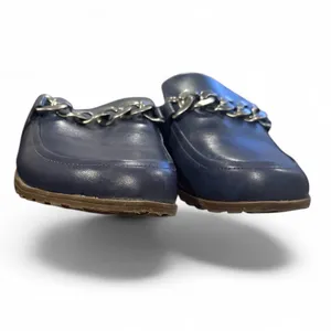 Vionic Navy Blue Georgie Leather Mule Classic Loafer Clog Chain Shoes 6 thumbnail 8