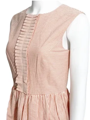 Brooks Brothers Striped Cotton Seersucker Dress 4 Ruffle Front thumbnail 4