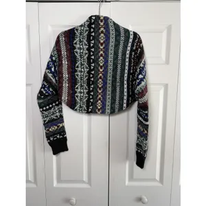 Free People Carnival Cardigan Shrug Womens Medium M Multi Fair Isle Lace Knit thumbnail 5