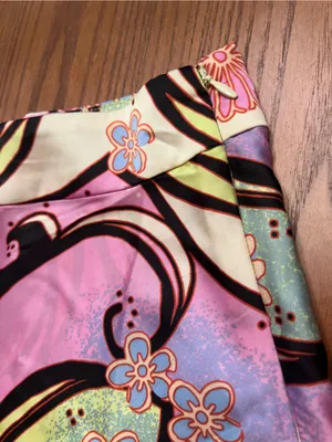 Free People Phoebe Satin Mini Skirt Sz 2 Sugar & Spice Retro Floral Psychedelic thumbnail 10