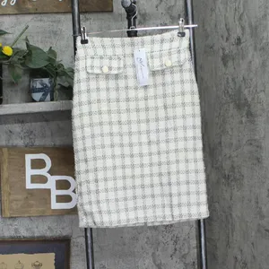 NWT Ny Collection Womens Slim Double Knit Petite Skirt PTDK2434 White Gold PS thumbnail 2