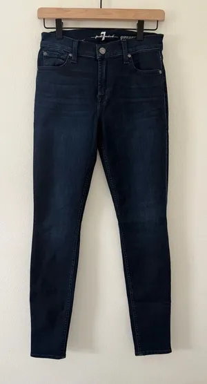 7 For All Mankind Gwenevere Dark Wash Denim Skinny jeans size 27 thumbnail 1