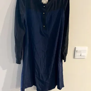 Kate Spade 100% Silk Colorblock Black Blue Popover Shift Career‎ Dress size 8 thumbnail 9