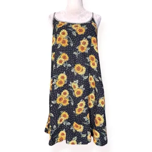 Vintage‎ Sunflower Polka Dot Slip Dress Gingham Cottagecore Sundress Whimsical thumbnail 11