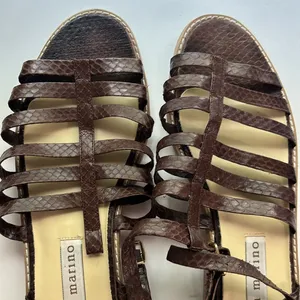 San Marino brown leather strappy sandals. Mint condition. Side 8. thumbnail 2