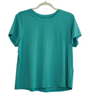 Kuhl Womens Teal Green Short Sleeve Performance Hiking Top‎ Pleated Back Large thumbnail 1