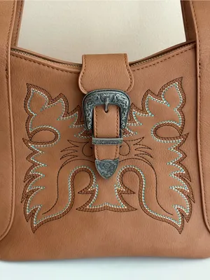 Wrangler nwt Brown Shoulder Bag with Western Buckle Detail approx 13.5 x 17 thumbnail 2
