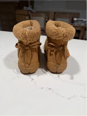 NEW Vegan Suede Fleece Bow Boots Mini Snow Boots Ankle Booties 8.5 thumbnail 7