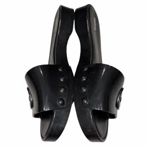 Melissa Black Platform Jelly Slides Sandals Shoes 9 thumbnail 5