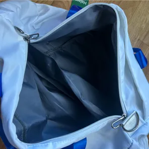 NWT Halara Weekender White & Blue Zipper Gym Duffle Bag with Shoulder Straps thumbnail 10