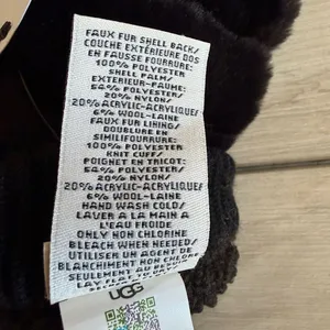 UGG Faux Fur Mittens Black L/XL NWT thumbnail 7