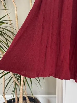 Anthropologie burgundy Deep Wine Crinkled Slip Dress, size S thumbnail 5