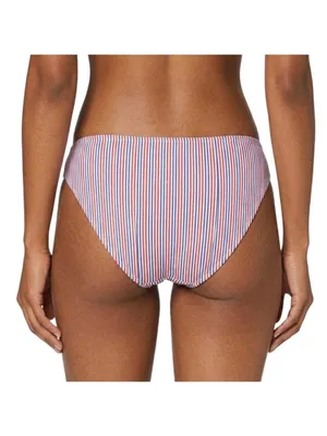 Juniors’ Ribbed Cheeky Bikini Bottom Red White Blue Swimsuit M Beach Patriotic thumbnail 2