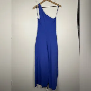 Free People Beach Waverly Ribbed One Shoulder Sweater Wide Leg Jumpsuit‎ Sz L thumbnail 3