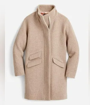 J. Crew Cocoon Coat Italian Stadium-Cloth Wool Blend Nello Gori Beige 2 thumbnail 1
