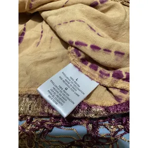 Patrons of Peace Tan Purple Tie Dye Fringe Macrame Tank Top Womens Large L thumbnail 5
