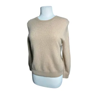 QUINCE Women’s Tan Cashmere Pullover Crewneck Long Sleeve Sweater thumbnail 4