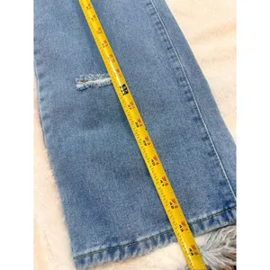 SHEIN Light Blue Boyfriend Jeans with Abstract Line-Face Print thumbnail 5