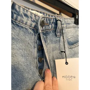 HIDDEN Los Angeles Bailey High Rise Boyfriend Jeans‎ Distressed Light Wash Sz 28 thumbnail 3
