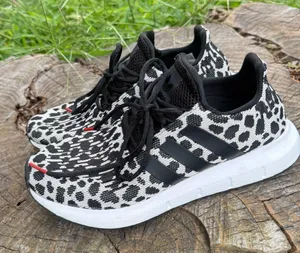 Adidas Swift Run Leopard Black White Womens Running Shoes size 8.5 thumbnail 1