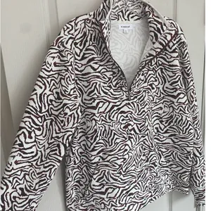 Kinesis Womens‎ Zebra Print Quarter Zip Pullover Mock Neck Active Top Burgundy L thumbnail 9