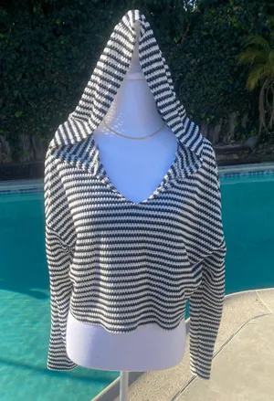 Black & White Striped Sweater thumbnail 1