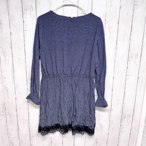Avec Les Filles Dress Women Size Large Polka Dot Lace Trim Long Sleeve‎ Mini Zip thumbnail 7