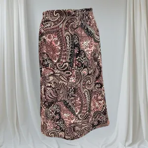 Elementz Petite Midi Skirt Womens PS Brown Paisley Excellent Stretch‎ A-Line thumbnail 6