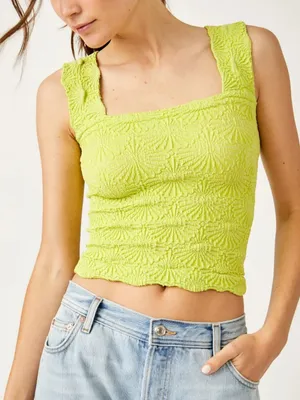 Free People Womens Green Love Letter Cami Top Green Medium thumbnail 1