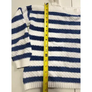 So Striped Knit‎ Sweater Cold Shoulder Long Sleeve Pullover Top M thumbnail 4
