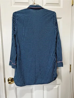 Victoria's Secret Pajama Tunic Dress Geometric Pattern Size XS Blue Cotton Modal thumbnail 4