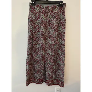 Vintage Crazy Horse Skirt Women's 8 Maroon Western Paisley Floral Midi A-Line thumbnail 2