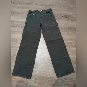 Pacsun Dark Forest Green Corduroy Carpenter Cargo Pants thumbnail 5