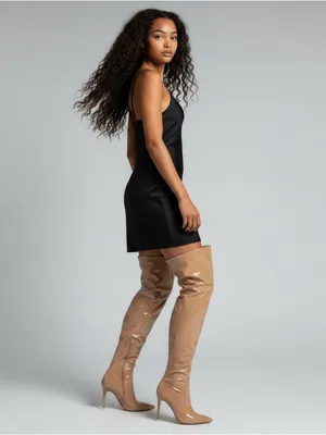 Kenneth Cole Tan Romi OTK Thigh High Over The Knee Stiletto Heel Boot Size 8 thumbnail 3