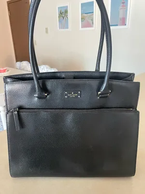 Kate Spade New York Maeve Grove Street Black Leather Tote Bag Purse thumbnail 1
