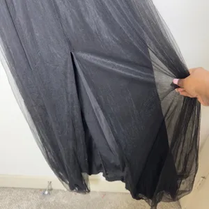 NEW Lulus Women Im All Yours Dress XS Black Tulle‎ Flutter Plunging Maxi Gown thumbnail 9