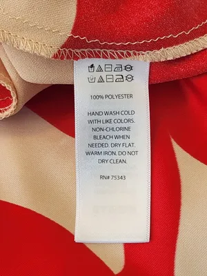 House of Harlow Red and Cream Tropical Print Satin Strapless Maxi Dress Size Med thumbnail 9