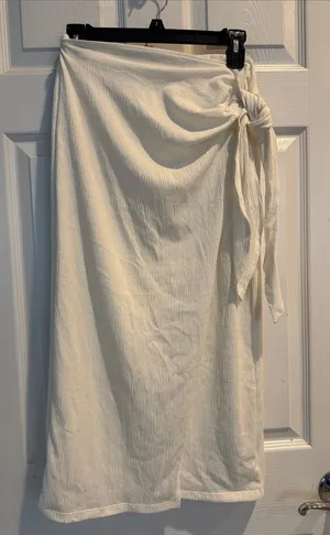 A New Day White Midi Wrap Skirt Size XS thumbnail 1