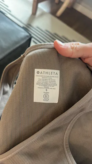 Athleta Ribbed Crop Tank in Taupe thumbnail 5