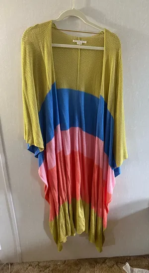 O'Neill Tyler Kimono Dress Colorblock Crochet Mesh One Size thumbnail 1