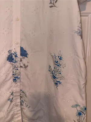 entro White Floral Eyelet Puff-Sleeve Shirt Dress Size S thumbnail 7