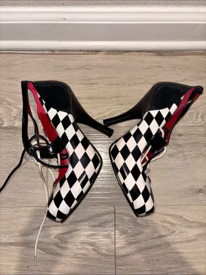 Funtasma by Pleaser Harlequin-03 Checkerboard Heels thumbnail 3